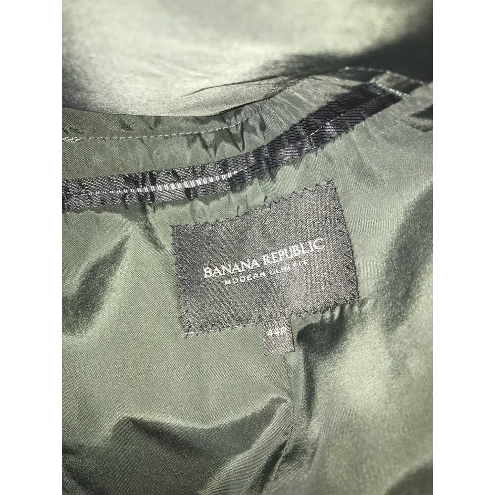 Banana Republic Mens Green Blazer/Field Jacket W/Hood Vest